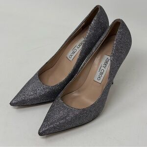 Jimmy Choo Silver Glitter Pumps Heels Size 36 (6)